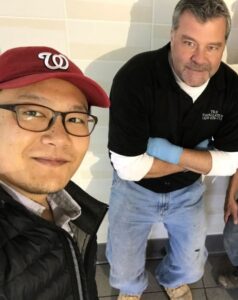 Ken Ahn with Tile Installer