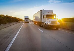 Tractor trailer on highway