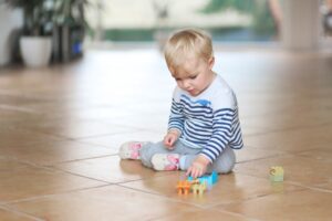 Baby playing with toys