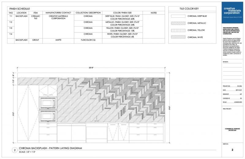 chroma backsplash pattern laying diagram