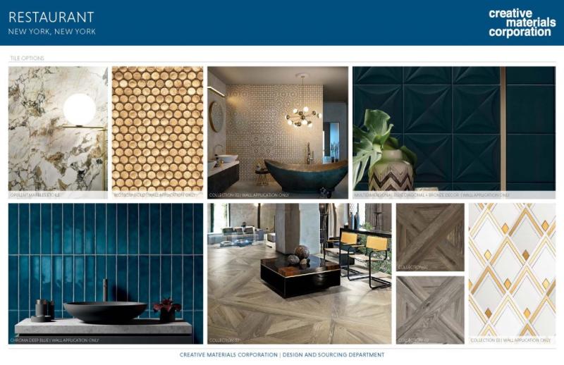 tile idea inspiration board for restaurants