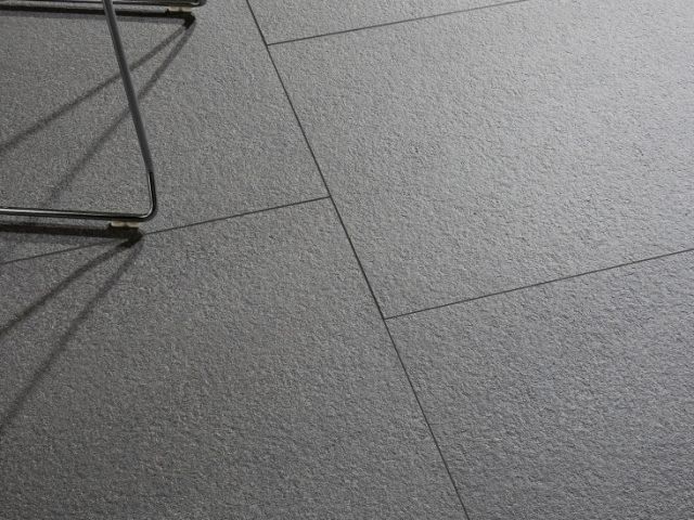 gray large square tiled floor