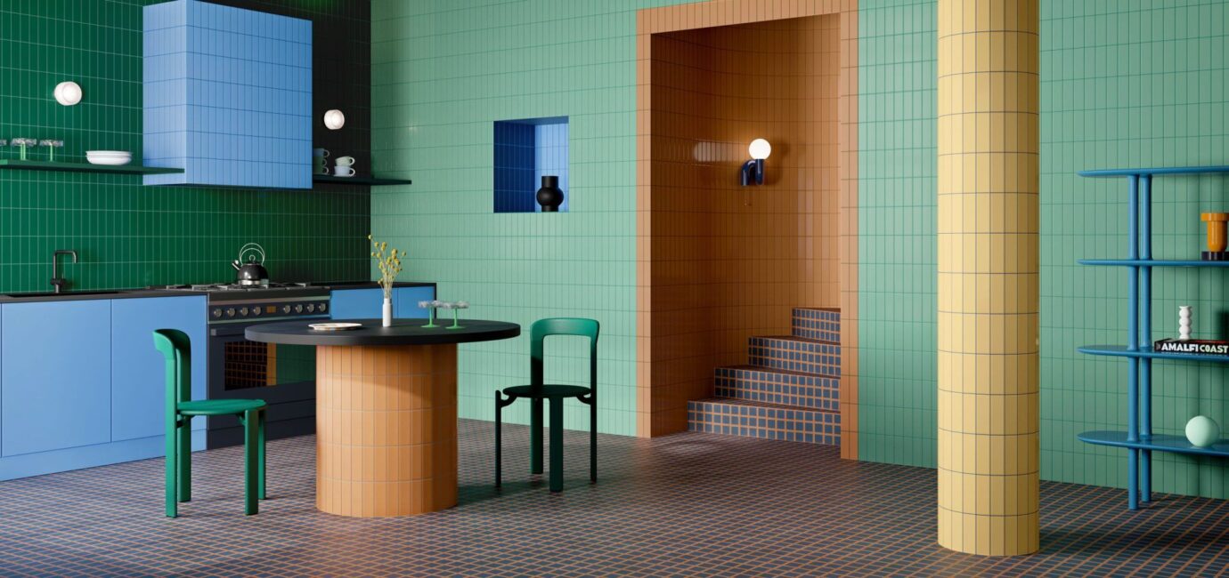 Colorform_EmeraldMintSkyBlueBlueOrangeMustard_Install