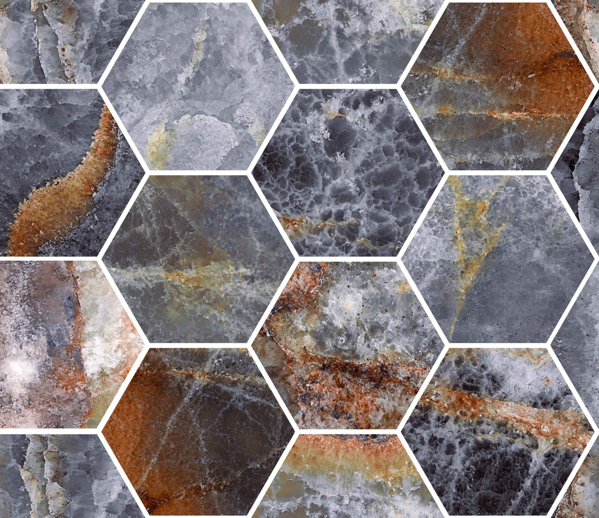 ExoticStone_IndigoOnyx_HexagonMosaic