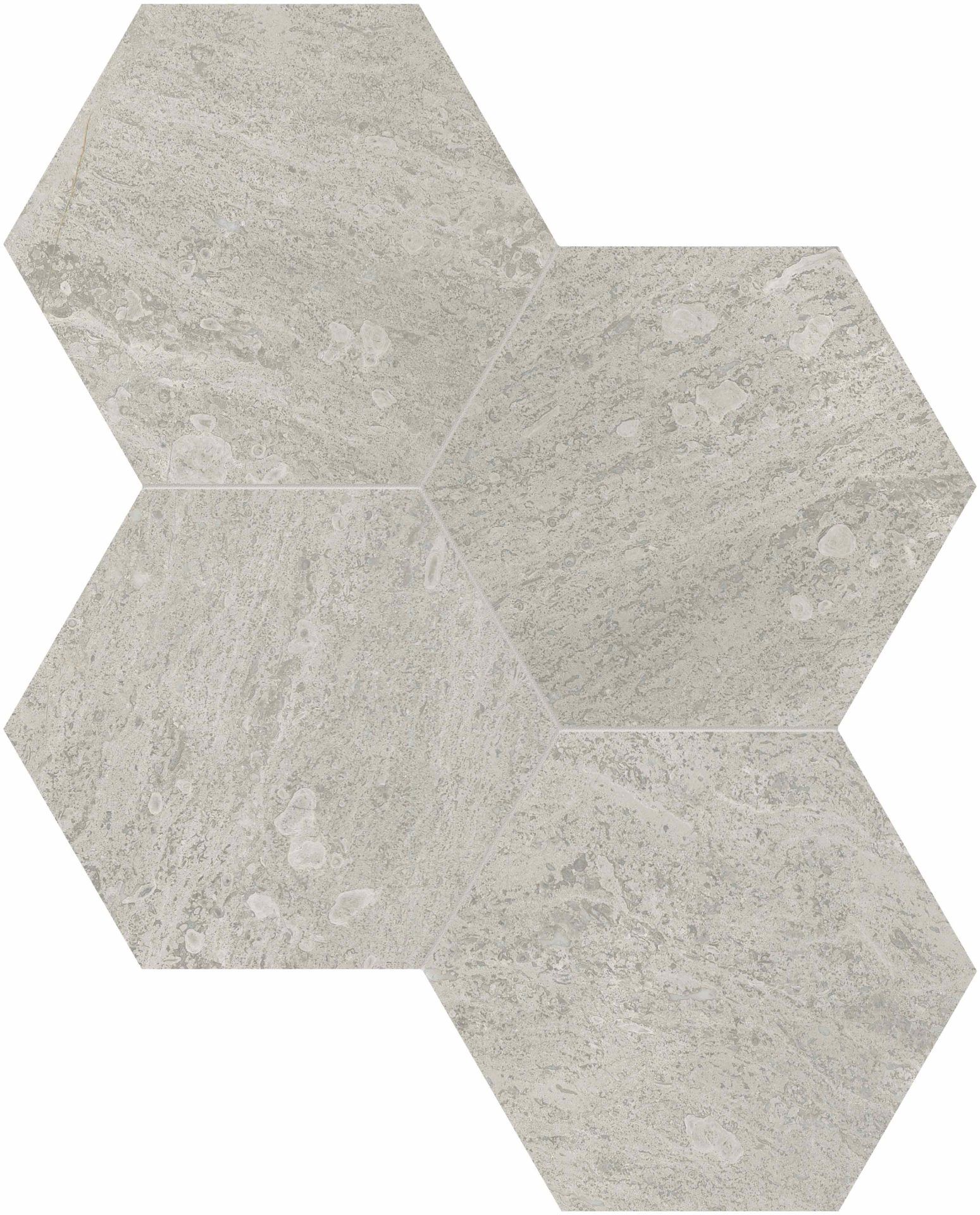 SymphonyofMarbles_PerlaGrigio_HexagonMosaic