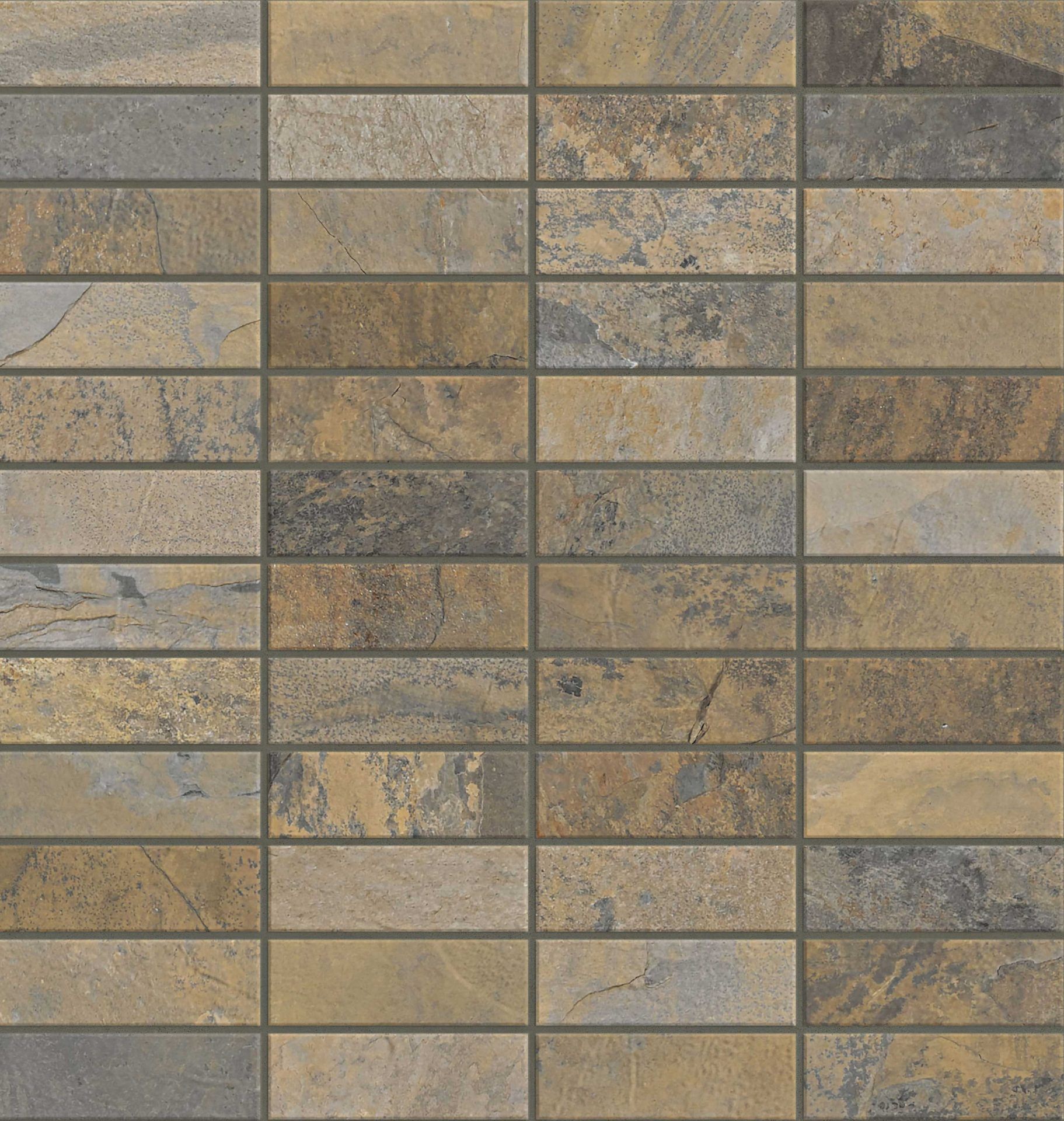 Fissility_RusticGold_StackedBrickMosaic