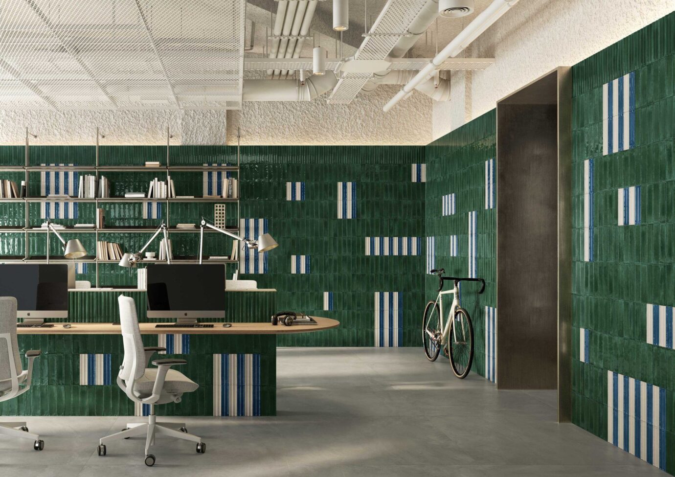 BrickArt_WhiteBlueGreenLinearRelief_Install2