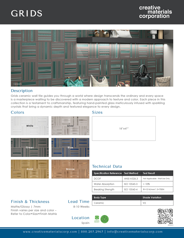 Grids Ceramic Hand Painted Tile