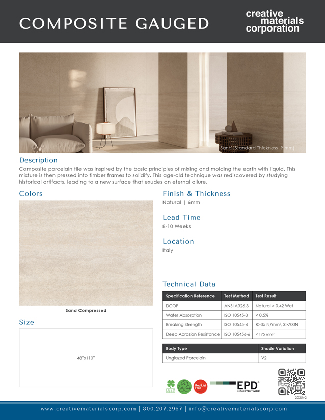 Composite Gauged Porcelain Sand Compressed