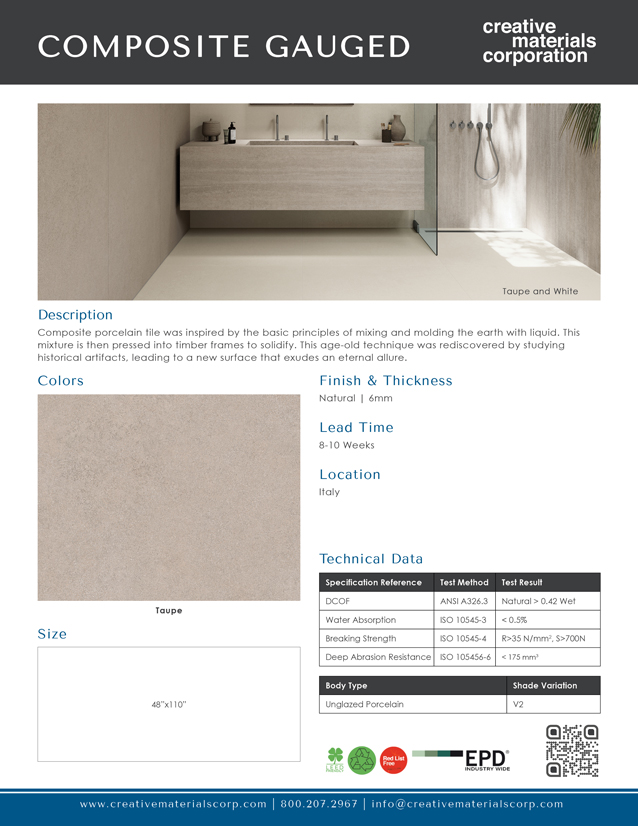 Composite Gauged Porcelain Taupe