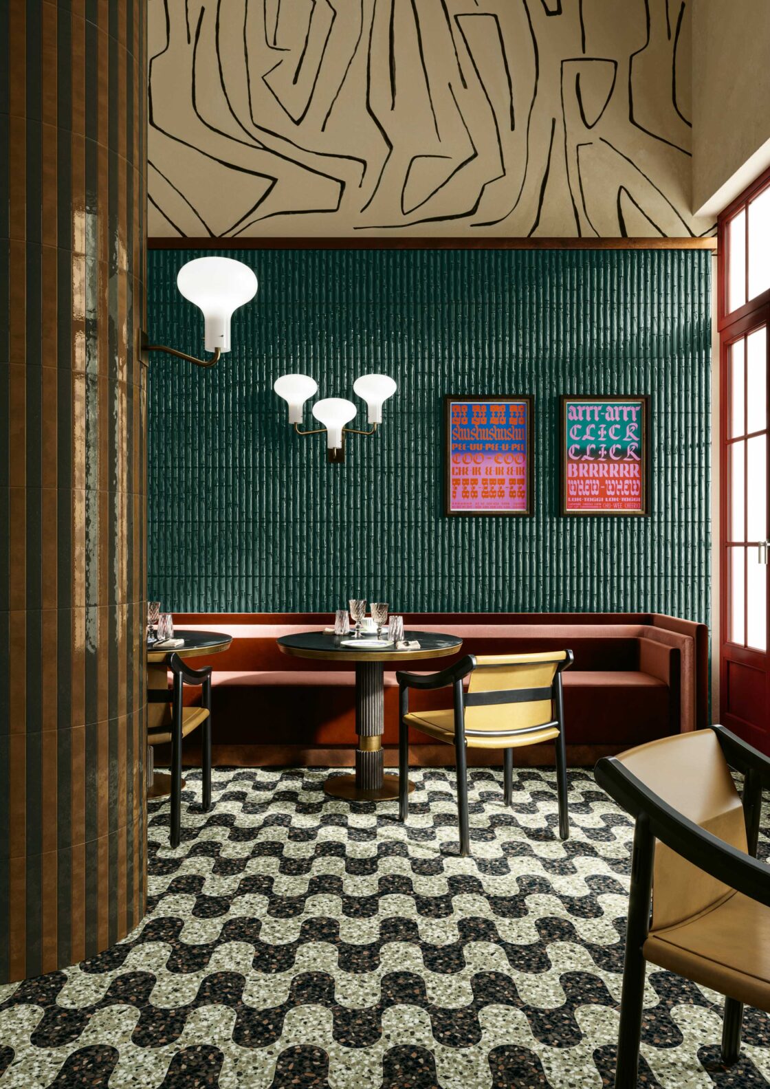 Poppi_GreenBrownArchsMosaic_Install